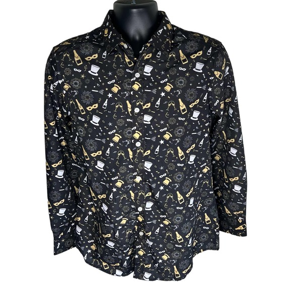 SIMON BANKS NEW YEARS MENS BUTTON DOWN DRESS SHIRT - Picture 1 of 5